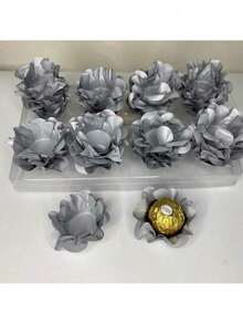 80 Cupcake Wrappers For Fine Sweets Flower Wedding Anniversary Ultrafest Lulli Style Model - Silver - View 1