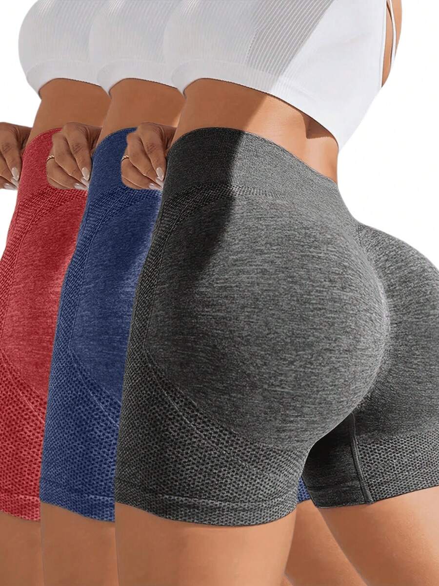 Kit 3 High Waist Shorts Lift And Lift Butt With Elastic - Nhiều màu - Xem 1