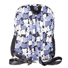 Fratello Shoe Store Fratello Mochila Escolar Ergonómica, Negro, Lila y Blanco, Diseño de Ositos 12672, 2 Compartimentos, Bolsas Laterales - Blanco y Negro - Ver 6