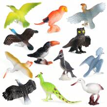 22 adorables poupées d'animaux, modèles d'animaux cognitifs – Décoration de gâteau parfaite et jouets puzzle pour perroquets, flamants roses, hiboux des neiges, hiboux et toucans ! Modèle de bureau, cadeau de vacances ! Décoration de la chambre