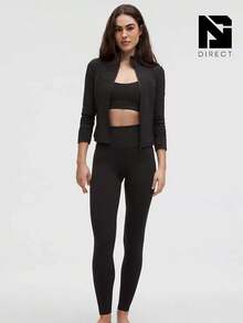 Lululemon Define Cropped Jacket Nulu-For Yoga Gym Running-Sweat-Wicking-Yoga-All Seasons Sport-Spring/Summer-Autumn/Winter-Prefect Thanks Giving Day & Chrismas Gift - 黑色 - 查看 2