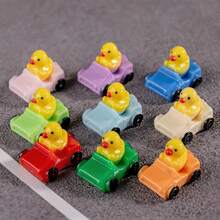 10/30pcs Cartoon Car & Resin Rubber Duck Mini - Colorful Mini Car & Duck, Cute And Durable, Perfect For Home Office Decor And Gifts - Multicolor - View 4