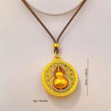 1 pièce Collier vintage à la mode de style chinois avec pendentif en céramique émaillée en forme de calebasse creuse