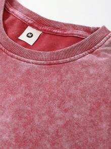 4pcs Men's Regular Fit Casual Washed Short Sleeve Crew Neck T-Shirts, Polyester Solid Color Sports Tops - Multicolor - View 6