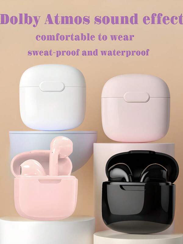 True Wireless Earbuds- Compatible With Apple & Android, Built-In Microphone, Sweat Resistant Earphones, Up To 24 Hours Of Battery Life- White,Ear Phones>Wireless,Airbus's,For Airpuds Case
