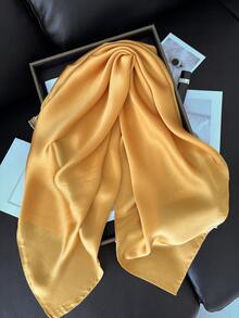 1 件女士纯色印花头巾丝巾、头巾、发饰，适合日常使用