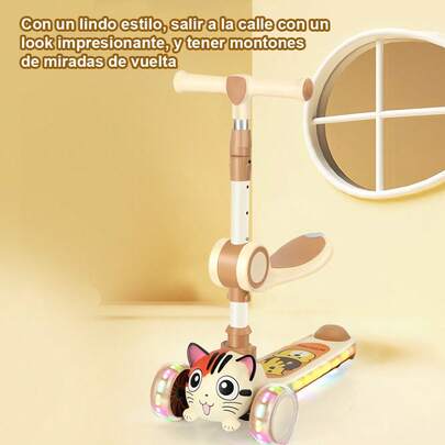 Scooter de diseño de dibujos animados, coche giratorio, coche oscilante, plegable con un solo botón