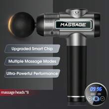 Professioneel handmassagepistool, massagepistool voor diepe weefselmassage, stille borstelloze motor en draagbaar massagepistool met 8 verwisselbare koppen voor diepe spierverlichting en ontspanning, ontspannend cadeau