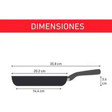 Crepera de 25-Fal Everyday Negro con Antiadherente Easy Plus con Thermo-Señal y de baquelita, - 20 centímetros - Ver 7