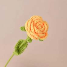 5PCS Handmade Crochet Sunflower, Eternal Artificial Woven Sunflower Flowers, Knitted Simutation SunFlowers, Preserved Flower, Best Gift For Birthdays, Weddings, Graduations, Father's Day & ,Teacher's Day. Suitable For Home Decor In Restaurant, Living Room, Bedroom,Holiday Gift & Party Decoration. - Orange - View 16