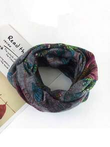 Bohemia Flowers Printed Casual Sun Hat/Turban Cap With Elastic Band For Women/Girls Outdoor Activities, Autumn/Winter Winter Accessories Winter Outfits Valentines Gift - Multicolor - View 5