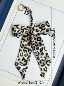 1pc Minimalist Leopard Print Bow Bag Charm/Keychain Pendant Cheetah Print Backpack Decor Bows Keychain For Bag