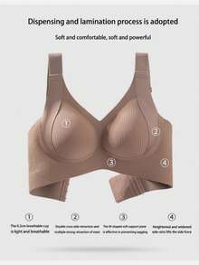 4 PSC Of Beautiful Back Soft Support Lifting Seamless Underwear Gathered Breathable Side Breasts Without Steel Ring Bra