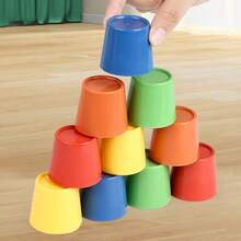 Children Tabletop Interactive Games, Who? Guessing Game, Color Matching Game, Cup Stacking Game Toys, STEM Logical Thinking Toys, Party Games, Outdoor Games Toys - Multicolor - View 10