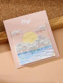 1 件简约风景画粘性可爱便签本，适用于学校用品，返校 - 彩色 - 查看 12