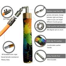 MOGOLD 1 Set MOGOLD Triple Steel Weighted Jump Rope Kit, Professional Adult Fat Burning Fitness Equipment, Adjustable For Men And Women