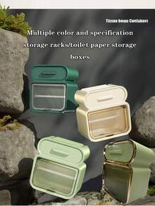 1 件/3 件优雅简约纸巾架、透明水晶纸巾盒、防水壁挂式卫生纸架、宇航员牙刷架、卧室、书房、浴室、梳妆台收纳架、香水展示收纳架、节日礼物、圣诞节、万圣节浴室配件 - 彩色 - 查看 4