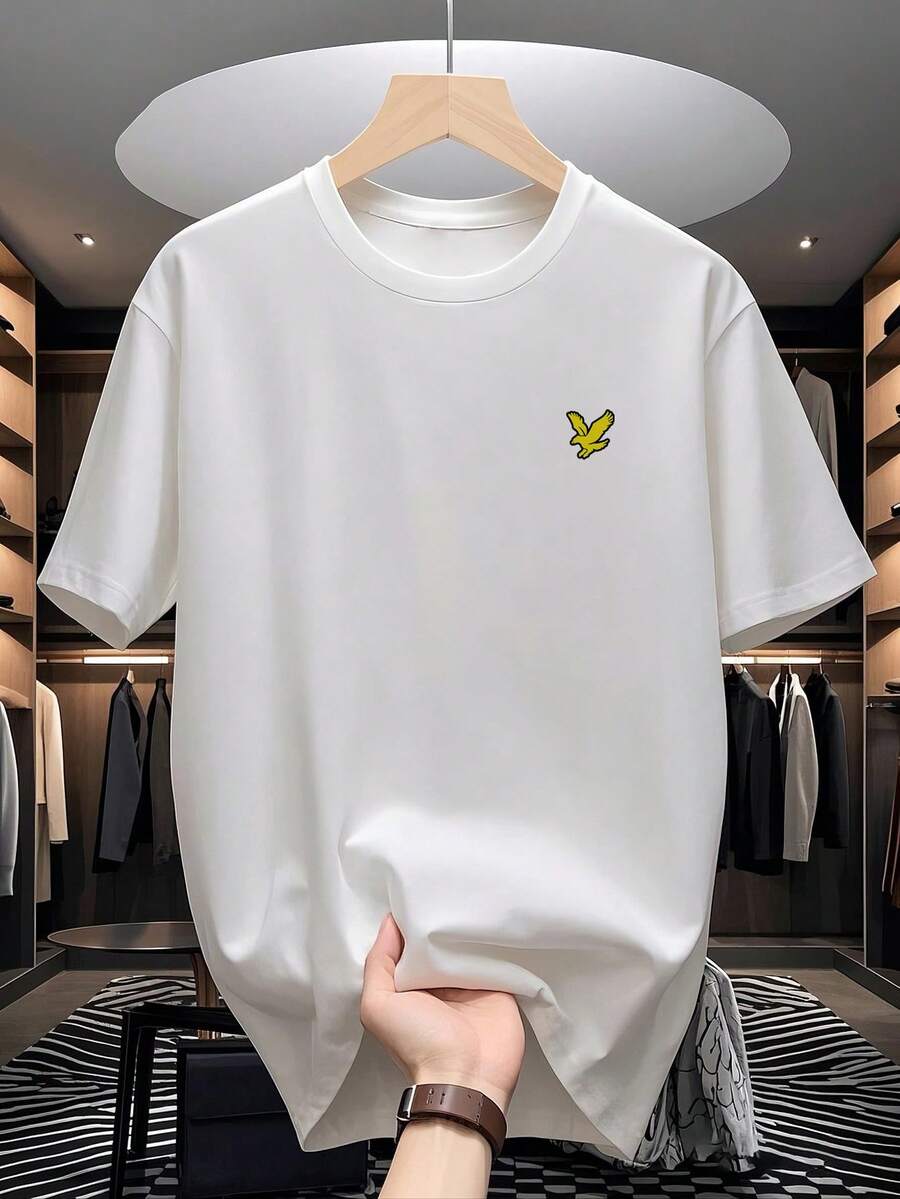 Men's Casual Everyday Commute Versatile Simple Graphic Print Round Neck Short Sleeve T-Shirt, Summer