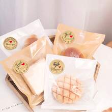 500张牛皮纸感谢贴纸，3种款式可选，1英寸圆形，适用于小型企业、烘焙店、饮料产品、礼品包装DIY、信封、卡片、花束、封口标签，PVC无粘性贴纸 - 牛皮紙感謝 - 查看 2