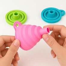 Silicone Folding Funnel Telescopic Long Neck Kitchen Household Liquid Dispensing Oil Grid Thickened Oil Pot Small - Multicolor - View 6