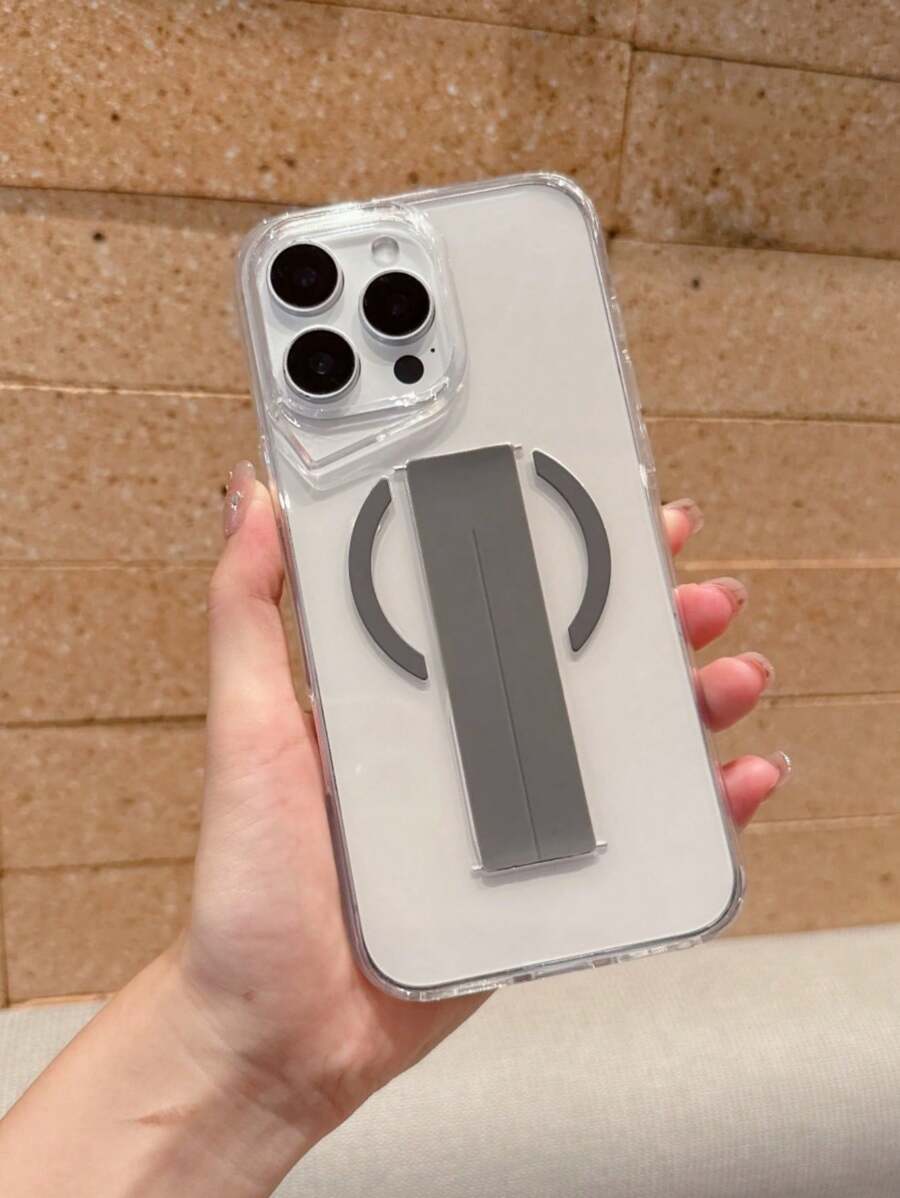 1 pieza Funda de teléfono transparente, orificio para cámara anti-caída, correa de muñeca, diseño minimalista de negocios, adecuado para regalos, salidas, fiestas, anti-pérdida, bueno para fotografía, compatible con la serie 11 a 16