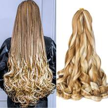 8 包 75 克/包 法式卷发辫子 24 英寸自然预拉伸弹性编织发散波浪钩针编织发 法式卷发合成接发 女士波西米亚风盒状辫子