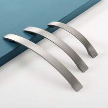 8件光滑抛光镍拉丝橱柜把手 | 现代欧美风格，铝合金抽屉拉手 | 衣柜和门装饰的极简五金 - 彩色 - 查看 6