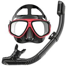 JoyMaySun Schnorchelmaske, Atemschlauch-Set, Dry Top, geringes Volumen, Silikonmaske, auslaufsicher und beschlagfrei, Schnorchelmaske, Schwimmbrille für Männer und Frauen