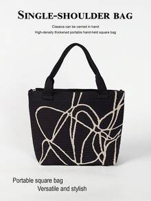 1pc Lightweight Foldable Large Capacity Tote Bag, Suitable For Daily Use, Vacation, Commuting, Shopping, Photography, Outdoor, Camping, Hiking, Back To School, Travel, Holiday, Student, Women, Mothers Gift, All Season - Multicolor - View 4