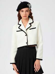 SHEIN MOD 1 件女士贝雷帽秋冬复古南瓜风格韩版淑女时尚日式休闲羊毛保暖帽 - 彩色 - 查看 7