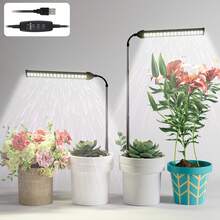 Yogle 6000K Full Spectrum Gooseneck Plant Growth Light, Adjustable Brightness, Auto Timer 4/8/12 Hours, Suitable For Indoor Potted Plants, Bonsai/Plants/Indoor Greenery (Semi-Enclosed)