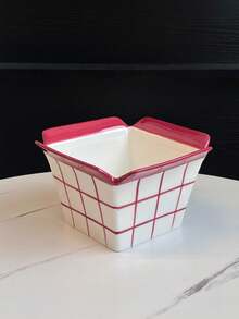 Cartoon Striped Ceramic French Fry Bucket, 750ML, Essential For Home Movie Nights, Popcorn Storage Container, Living Room Kitchen Snack Box, Home Decor (1pc) - Multicolor - View 17