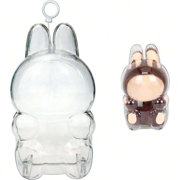 1 capa protetora transparente de acrílico para boneca da série Monster, bolsa protetora de plástico transparente para pendurar, caixa para guardar estatuetas colecionáveis com trava de segurança - capa protetora de acrílico para bonecas - capa protetora transparente à prova de poeira, coleção de arte e decoração de festa, presente de Dia dos Namorados (inclui pequena corrente)