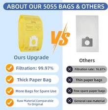 30 Pack Vacuum Cleaner Bags Replacement For Kenmore Canister Type C/Q 5055 5055 50557 50558, Type C-5 C-18,200 Series, 400 Series, 600 Series, 700 Series, 800 Series Vacuums - 薑色 - 查看 8