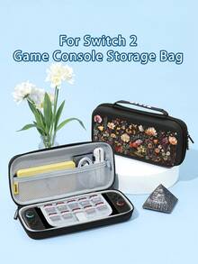 New Switch2 (2025) Accessories: Floral Oil Painting Design Protective Case, Game Card Case For 12 Cards, Compatible With Switch2/Switch NS/Switch OLED, Joy-Con Controller Protective Cover, Best Gift For Switch Players - Multicolor - View 2