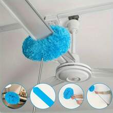 Long-Handled Microfiber Ceiling Fan Duster - Dust-Locking, Reusable, Machine Washable, Effortless Cleaning Brush - Detachable Brush For Easy Cleaning, Ideal For RVs & Home Use