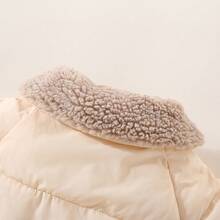 Abrigo Acolchado para Niña Bebé, Chaqueta de Invierno Gruesa con Forro Polar, Ropa Cálida para Otoño e Invierno - Beis - Ver 5