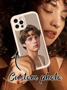 1 pieza Funda de teléfono DIY a prueba de golpes de TPU negro personalizable, adecuada para 16 15 14 13 12 11 Plus Pro Max Pro, se puede usar como regalo del Día de la Madre, Día del Padre, Boda, Cumpleaños u Ocasión Festiva para Familia/Amigos/Parejas/Seres Queridos