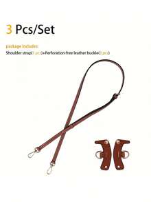 2025 Leather Modification Buckle Purse Strap Replacement Crossbody Adjustable Shoulder Strap Punch-Free Mini Handbag - Brown - View 4