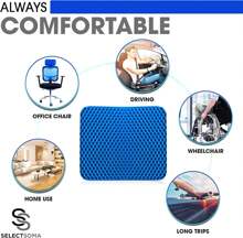 Cojín de gel para aliviar la presión para sentarse por períodos largos, alivio del dolor de espalda, ciática, cóccix y coxis - Cojín para silla de oficina, silla de ruedas, automóvil y camión, sillas de jardín - Cojín con diseño de huevo.