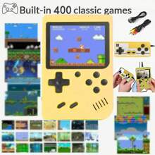 YiYi Handheld Game Console Macaron Mini 400 In 1 Gaming Console Big Screen Handheld Retro Classic Game With 1020 MAh Large Battery Plug And Play Portable Game Console Machine Retro Gaming Machine 1pc(1 Player/2 Player)