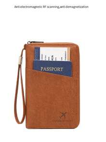 New RFID Blocking Passport Holder, Long Zipper Passport Wallet, Multi-Functional Travel Ticket & Document Organizer, Fits Multiple Passports, Travel Documents & Cards, Soft Texture Zipper Passport Clutch With Detachable Wrist Strap, Great Gift For Wife, Girlfriend, Valentine's Day Travel Essential Holiday Vacation Passport Cover Passport Holder For Women For Family - Multicolor - View 7