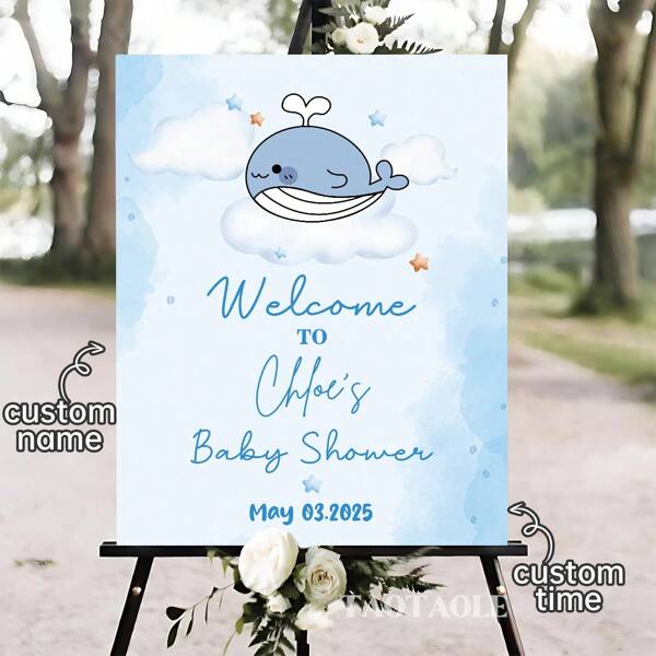 Customizable Printed Design Shower Welcome Signs - Personalize Shower Welcome Signs With Dates And Names! Back To School
