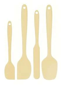 4 pièces Set de cuisson en silicone, comprenant une spatule à gâteau en silicone, un grattoir en forme de T, un ustensile grattoir résistant à la chaleur, un mélangeur à salade, un grattoir en silicone, un kit d'outils de cuisson, convenant pour la cuisson, le mélange, le beurre et le mélange de confiture, lavable au lave-vaisselle