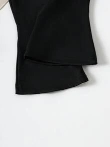 2pcs Baby Girls Casual Striped Long Sleeve Top + Flared Pants Set, Spring/Autumn - Black and White - View 3