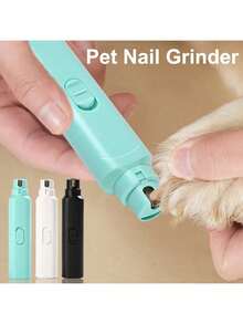 1 件电动宠物指甲磨床，适用于小型犬和猫，宠物指甲护理锉刀工具，电池供电（不含电池） - 彩色 - 查看 2