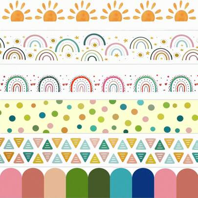 6/30pcs Classroom Bulletin Board Borders, Suitable For Classroom/Office/Bulletin Board/Whiteboard/Poster Board Decor School Supplies,Back To School