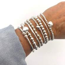 Niche Creative Design Sense Elegant Beaded Bracelet Set Sweet Cool Layered Jewelry - Vàng - Xem 11