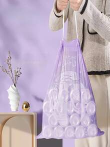 80 piezas de bolsas de basura con aroma a lavanda, que eliminan olores, repelen mosquitos, no se rompen, con cuerdas colgantes y asas, bolsas reforzadas específicas para la cocina