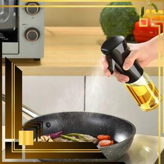 Olieverstuiver voor koken, 250 ml glazen oliefles, Canola-olie-azijnverstuiver voor de keuken, navulbare gadgets en accessoires, veelgebruikt voor airfryer, bakken en grillen